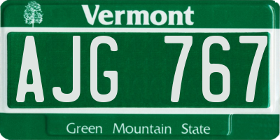 VT license plate AJG767