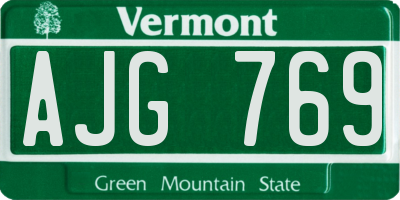 VT license plate AJG769