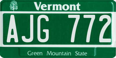 VT license plate AJG772