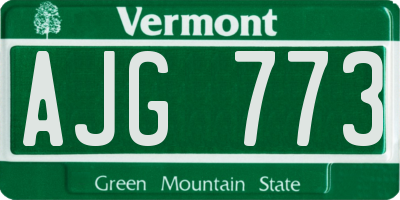 VT license plate AJG773