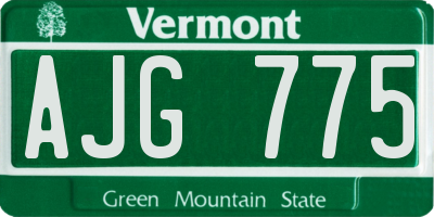 VT license plate AJG775