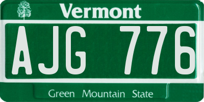 VT license plate AJG776