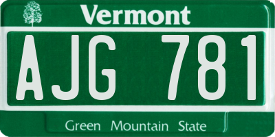 VT license plate AJG781
