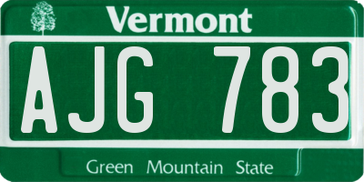 VT license plate AJG783