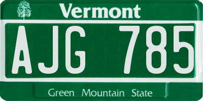 VT license plate AJG785
