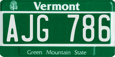 VT license plate AJG786