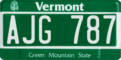 VT license plate AJG787