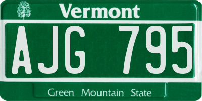 VT license plate AJG795