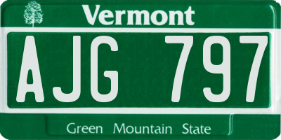 VT license plate AJG797