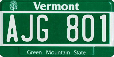 VT license plate AJG801