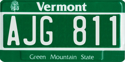VT license plate AJG811