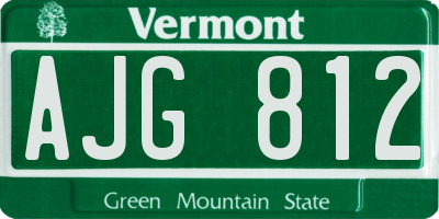 VT license plate AJG812