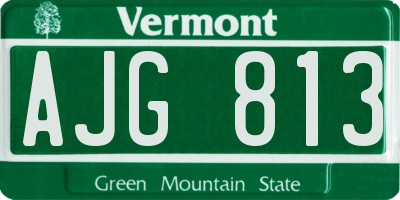 VT license plate AJG813