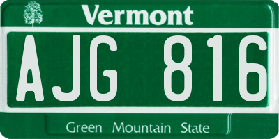 VT license plate AJG816