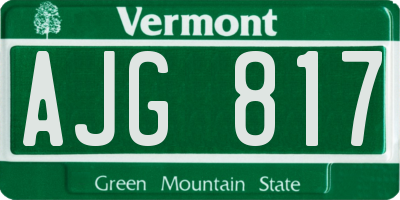 VT license plate AJG817