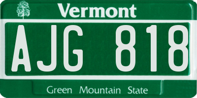 VT license plate AJG818