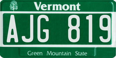 VT license plate AJG819