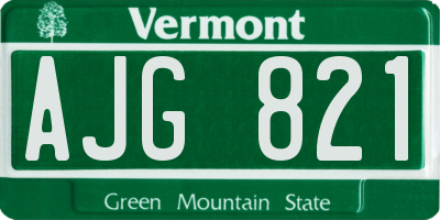 VT license plate AJG821