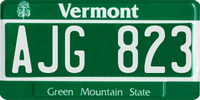 VT license plate AJG823