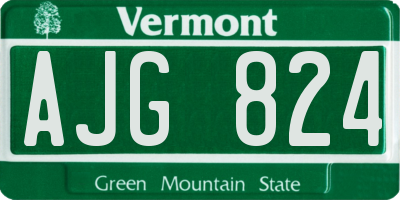 VT license plate AJG824