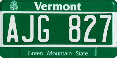 VT license plate AJG827