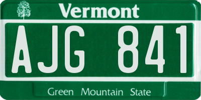 VT license plate AJG841
