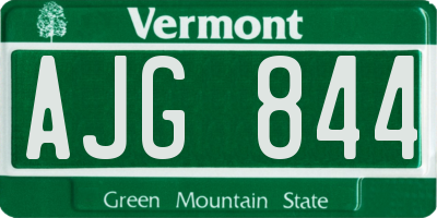 VT license plate AJG844