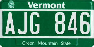 VT license plate AJG846