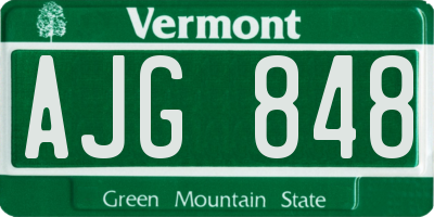 VT license plate AJG848