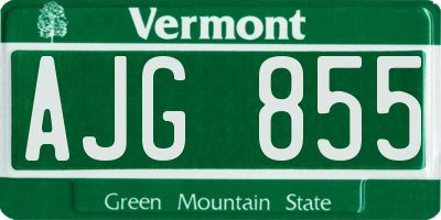 VT license plate AJG855