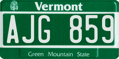 VT license plate AJG859