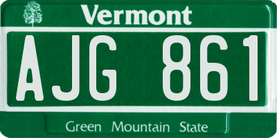 VT license plate AJG861