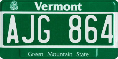 VT license plate AJG864