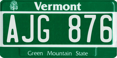 VT license plate AJG876