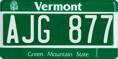 VT license plate AJG877