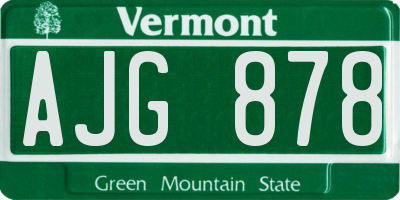 VT license plate AJG878