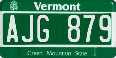 VT license plate AJG879