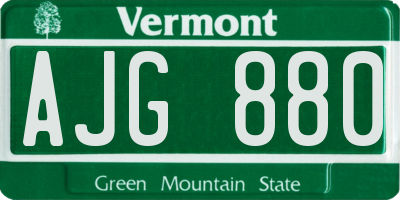 VT license plate AJG880