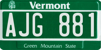 VT license plate AJG881