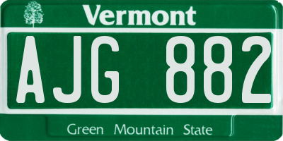 VT license plate AJG882