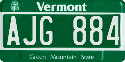 VT license plate AJG884