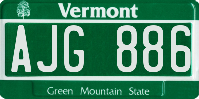 VT license plate AJG886