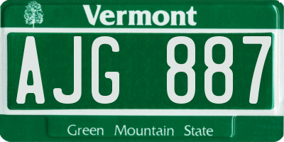 VT license plate AJG887