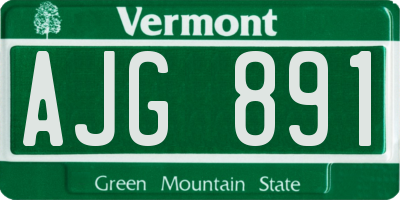 VT license plate AJG891
