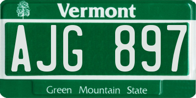 VT license plate AJG897