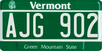 VT license plate AJG902