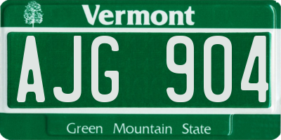 VT license plate AJG904