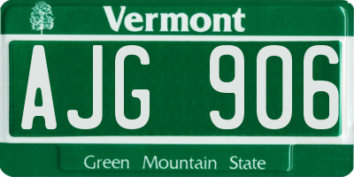 VT license plate AJG906