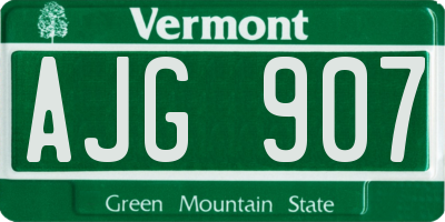 VT license plate AJG907