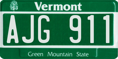 VT license plate AJG911